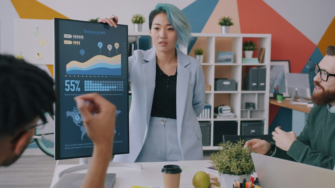 woman analyzing graphs