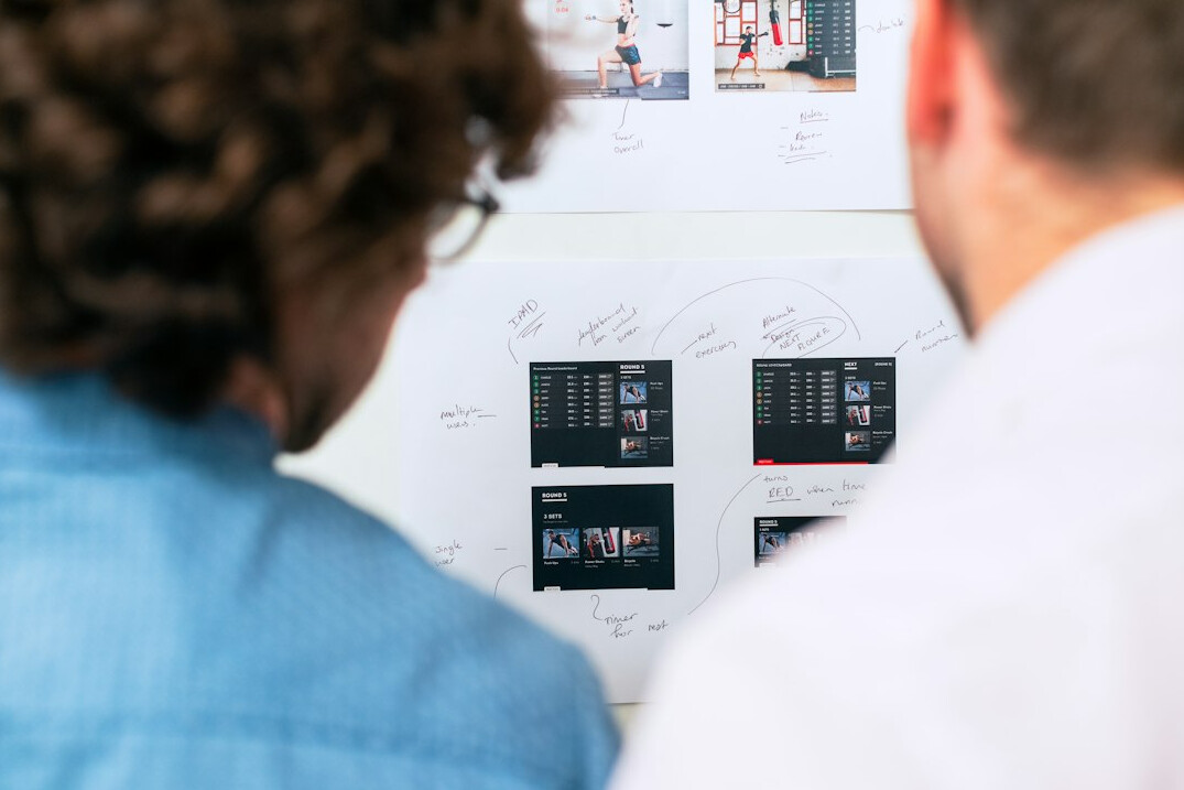 corporate team reviewing charts