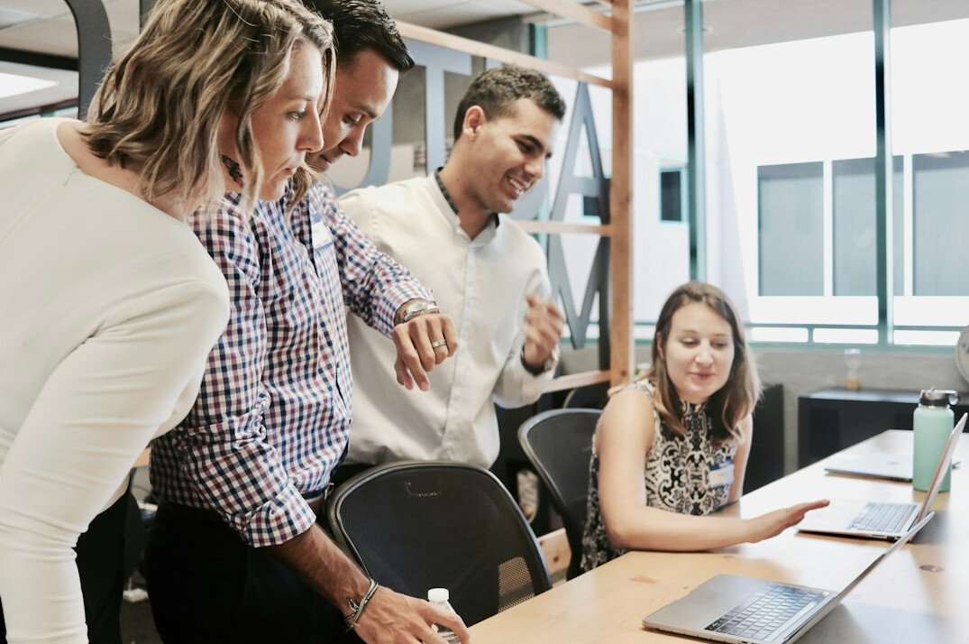 woman leading team meeting