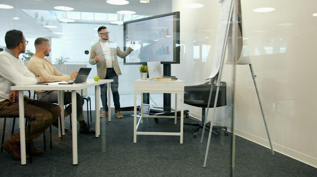 group of executives in seminar